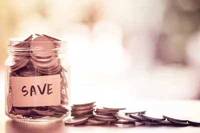 coin jar labeled SAVE