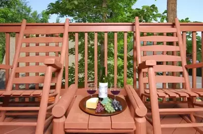 deck of honeymoon cabin in gatlinburg