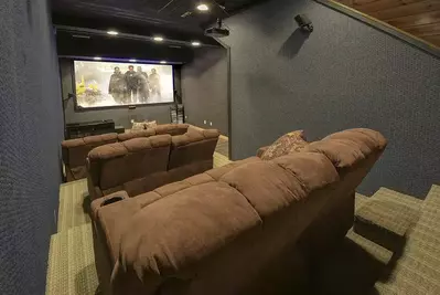 theater room in smoky mountain cabin