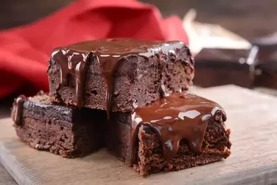 Delicious frosted brownies.