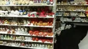 Shelves full of shakers at the Salt and Pepper Shaker Museum in Gatlinburg.