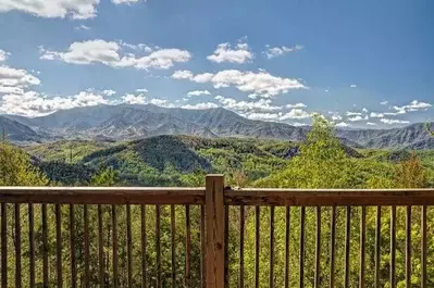 Photo taken from the deck of Eagles View, one of our cabins with mountain views in Pigeon Forge.