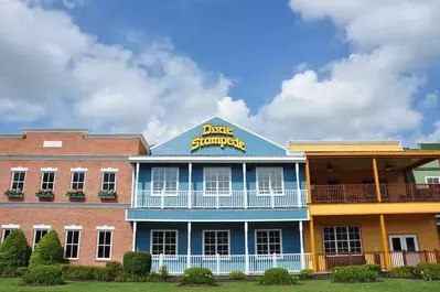 The exterior of the Dixie Stampede theater in Pigeon Forge.