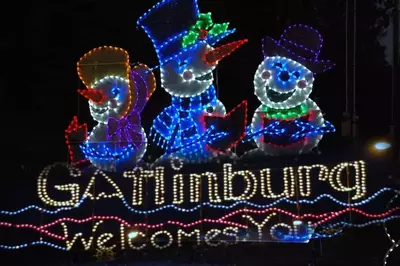 A photo of the Gatlinburg Christmas lights.