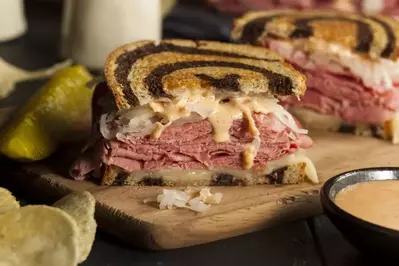 reuben sandwich at the Hofbrauhas Restaurants in Gatlinburg TN