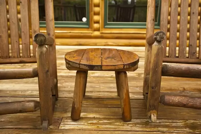 close up on rocking chairs outside 1 bedroom cabins in Gatlinburg TN