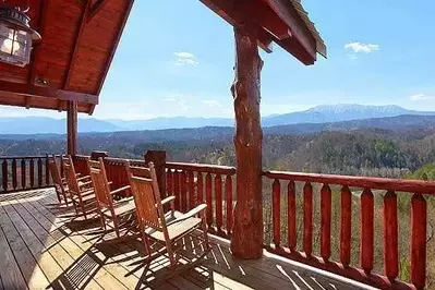 private back deck at a Gatlinburg cabin for large groups