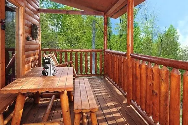 View from the deck of the 2 bedroom Gatlinburg cabin named Autumn Bearadise