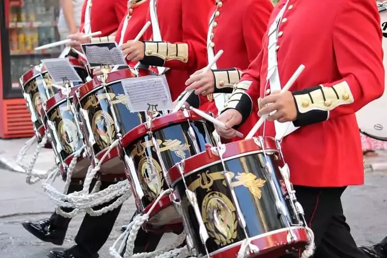 Marching band drummers