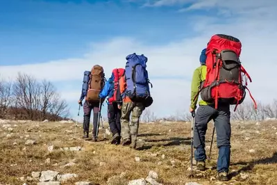 Group of hikers in the mountains