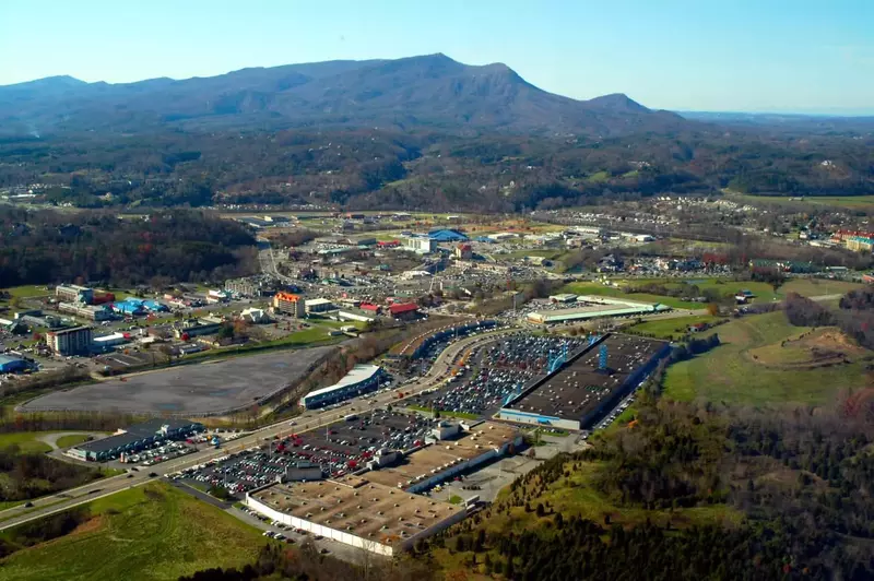 Aerial view of Pigeon Forge, Tennessee