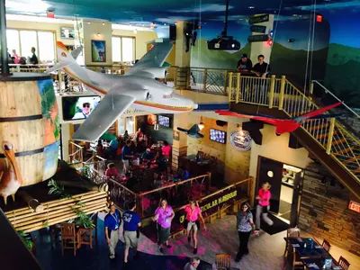 View of Margaritaville restaurant in Pigeon Forge from upper level