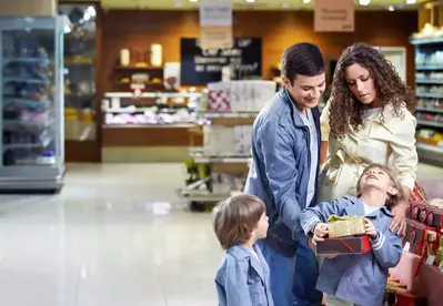 Family shopping at gift shop