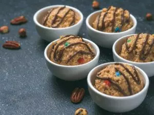 bowls of edible cookie dough