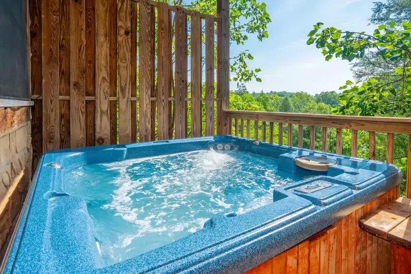 hot tub at Gatlinburg cabin